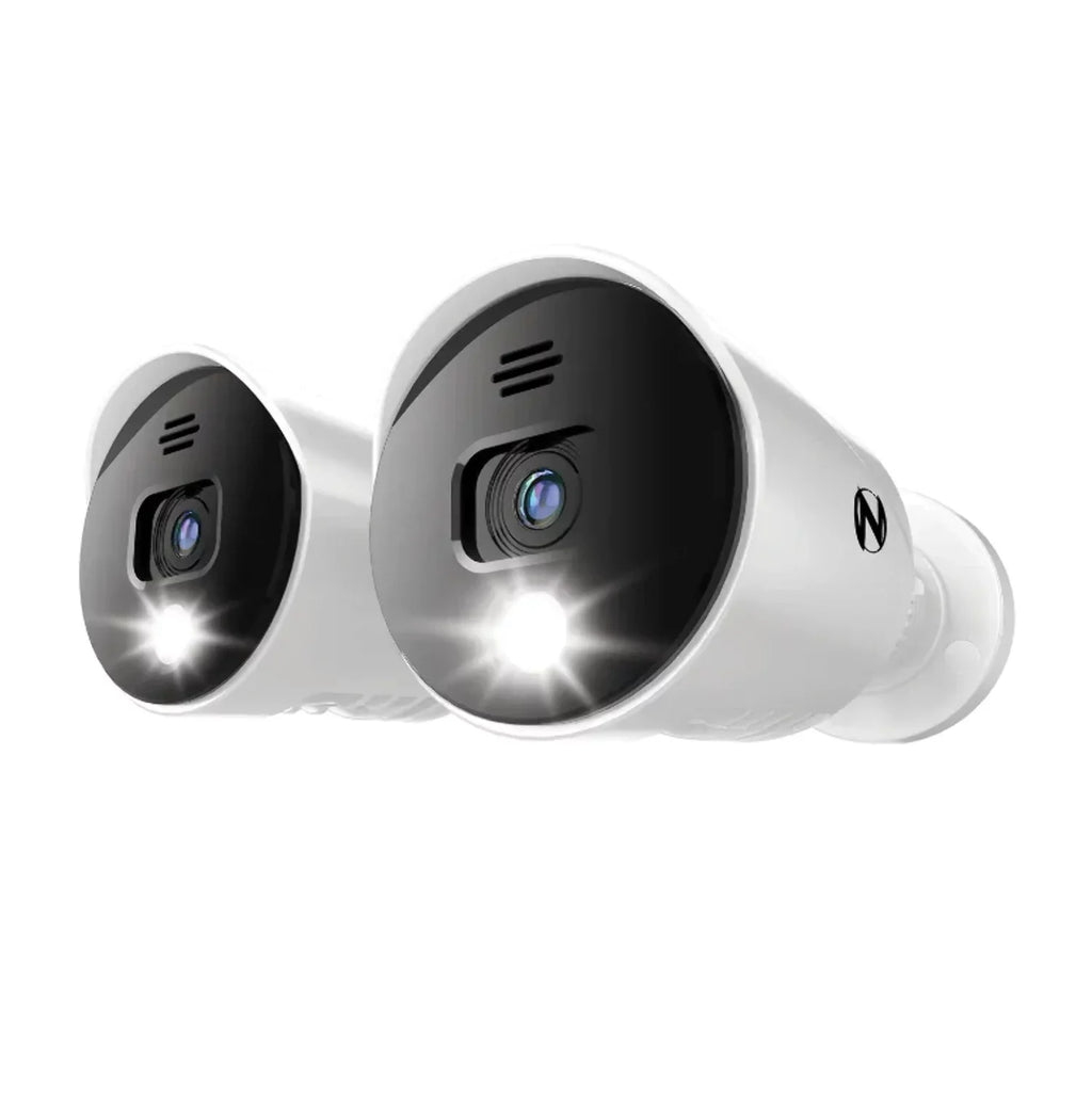 (Refurbished) Audio 2 Spotlight - Alerts with Night Add On Owl 1080p - Premium and Pack White Restored Wired Cameras Sirens