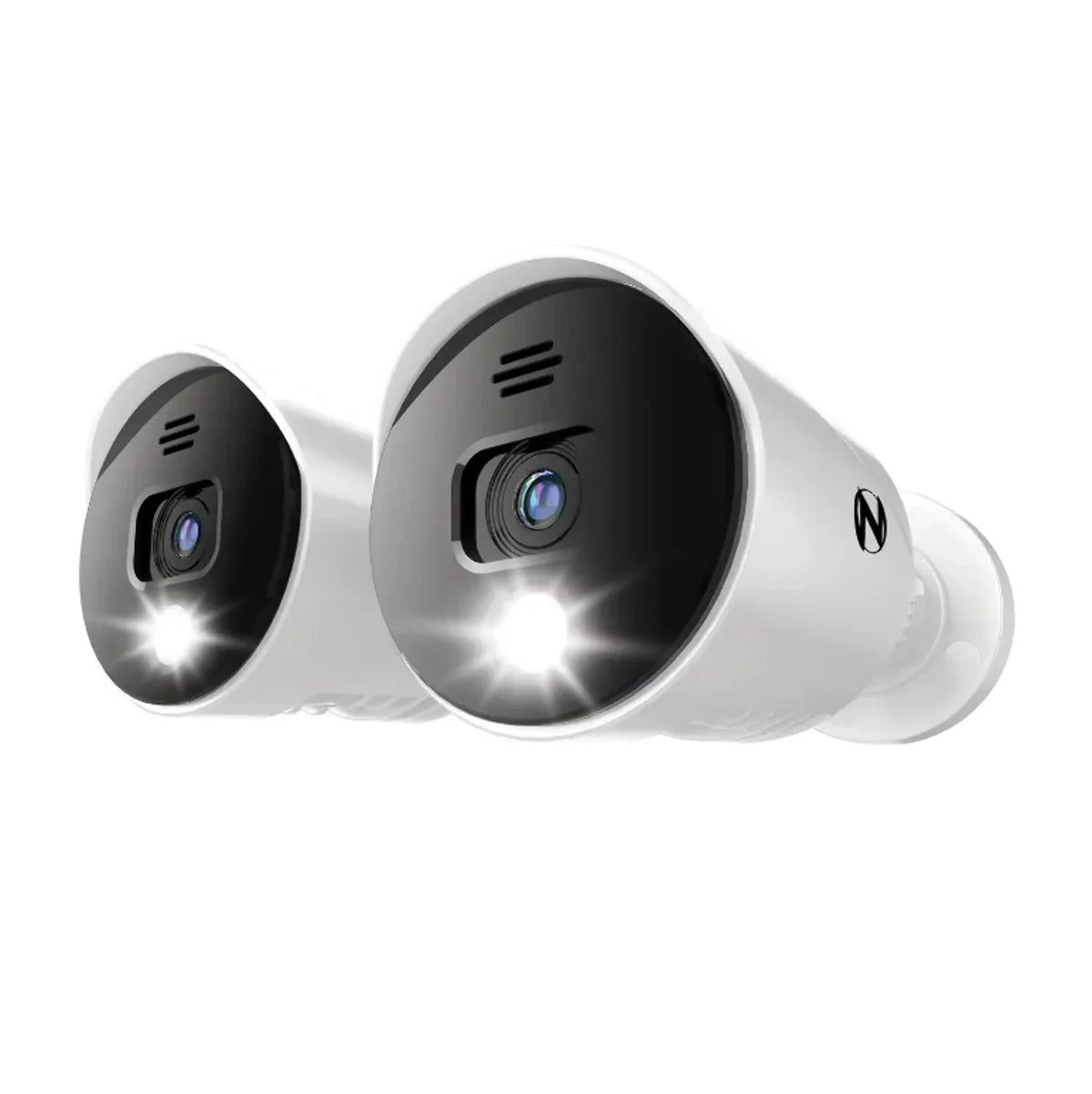 (Refurbished) Audio 2 Spotlight - Alerts with Night Add On Owl 1080p - Premium and Pack White Restored Wired Cameras Sirens