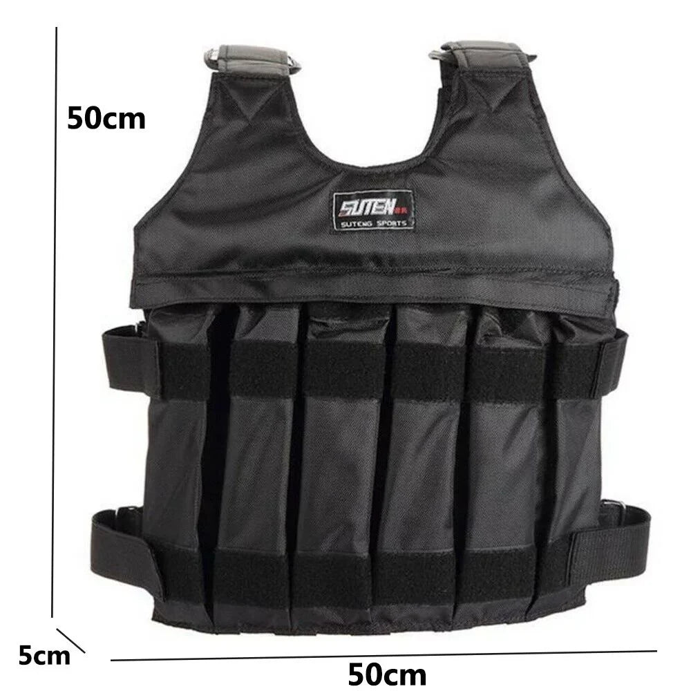 Gym Fitness Adjustable Workout Weighted 44lbs-110lbs Training Weight Adjustable Vest Running Vest 110LBS(50KG) Weight