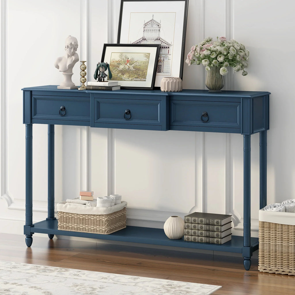 SKU: with with Table for Projecting WF189574AAM) Sofa Shelf and Long Drawers Entryway Console OLD Drawers (Antique Table Navy,