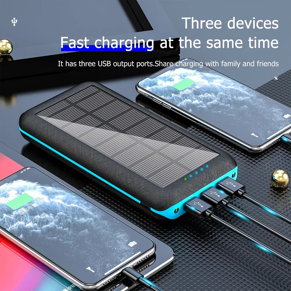 Capacity Large Lights Power 20000mAh Charger Bank Decor Mobile Supply Portable Solar Power Ponyta LED USB Dual Xmas 3 with