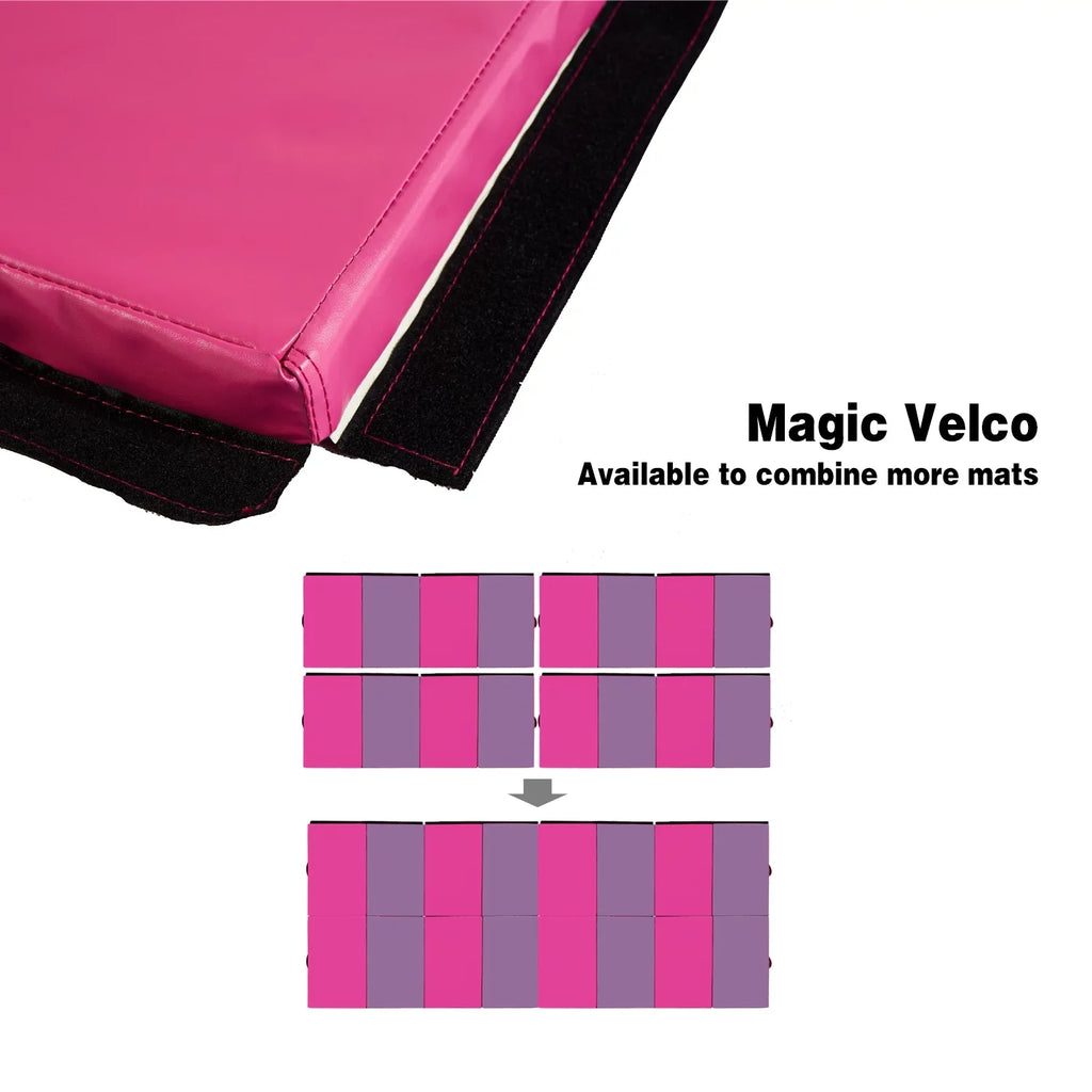 Panel Red Ainfox Yoga Exercise Home Thick Exercise Mat 4'x6'x2 Gymnastic Tumbling Pink/Rose Folding Gymnastic Fitness Training