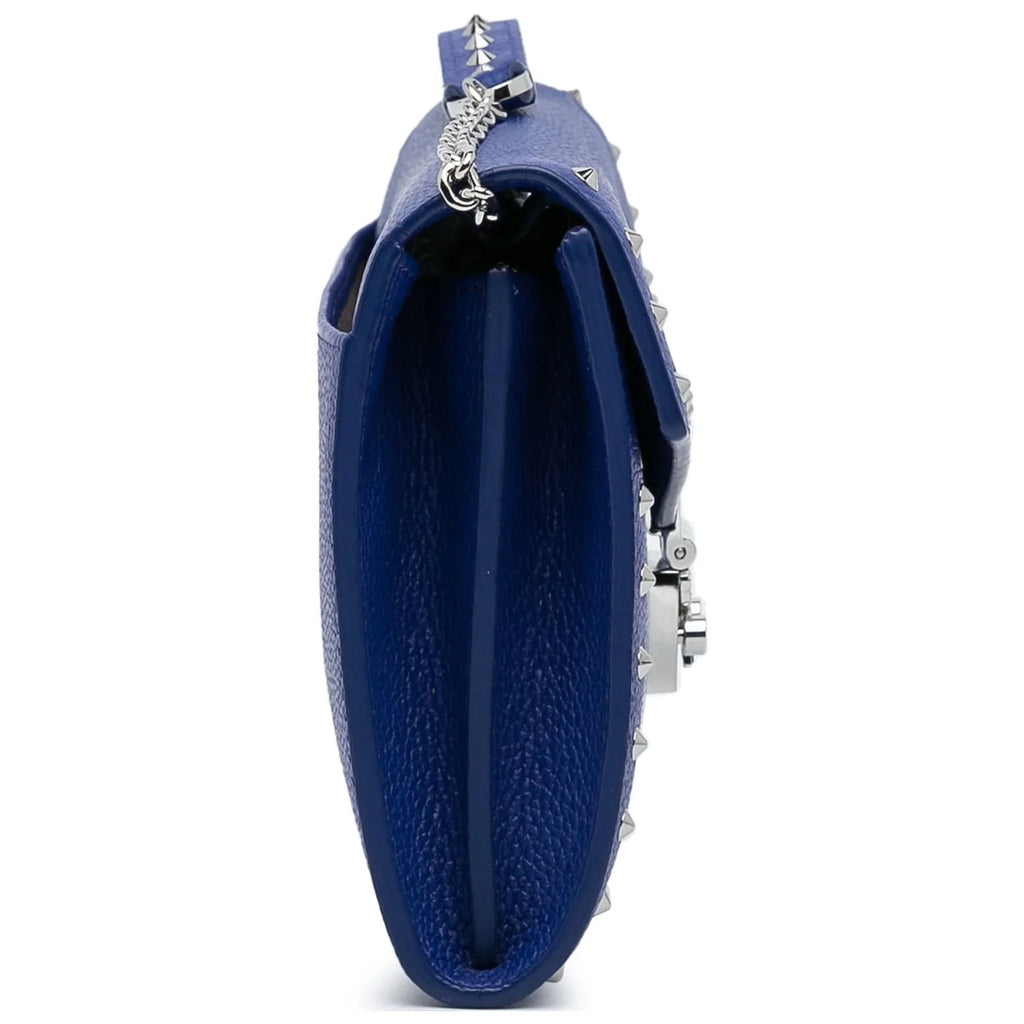 Blue Chain Wallet Crossbody Leather Studded Pre-Owned Authenticated (Good) Bag Calf Unisex Patricia MCM on