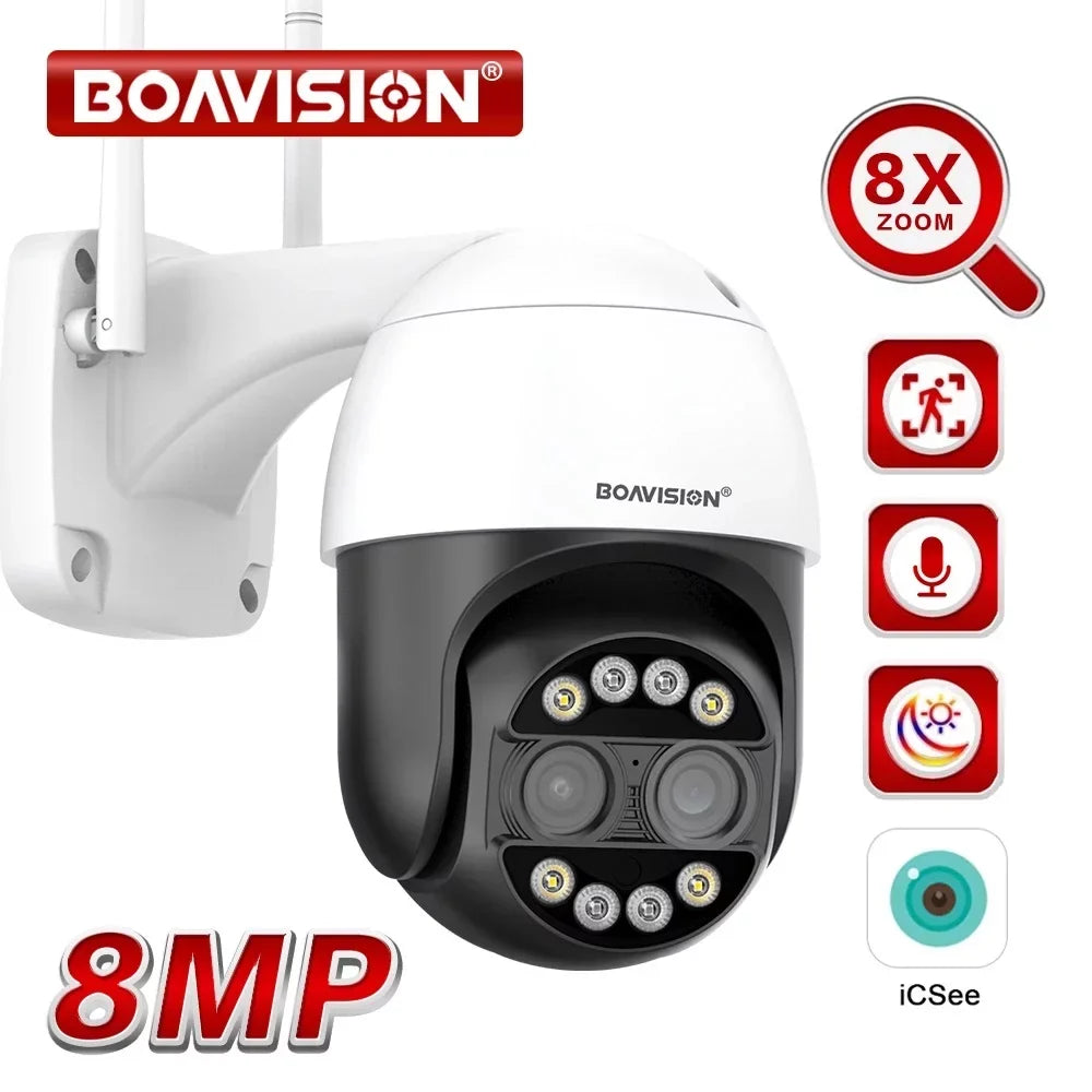 Security Camera IP ICSee Camera WiFi Lens CCTV Wireless PTZ HD Outdoor Dual Home