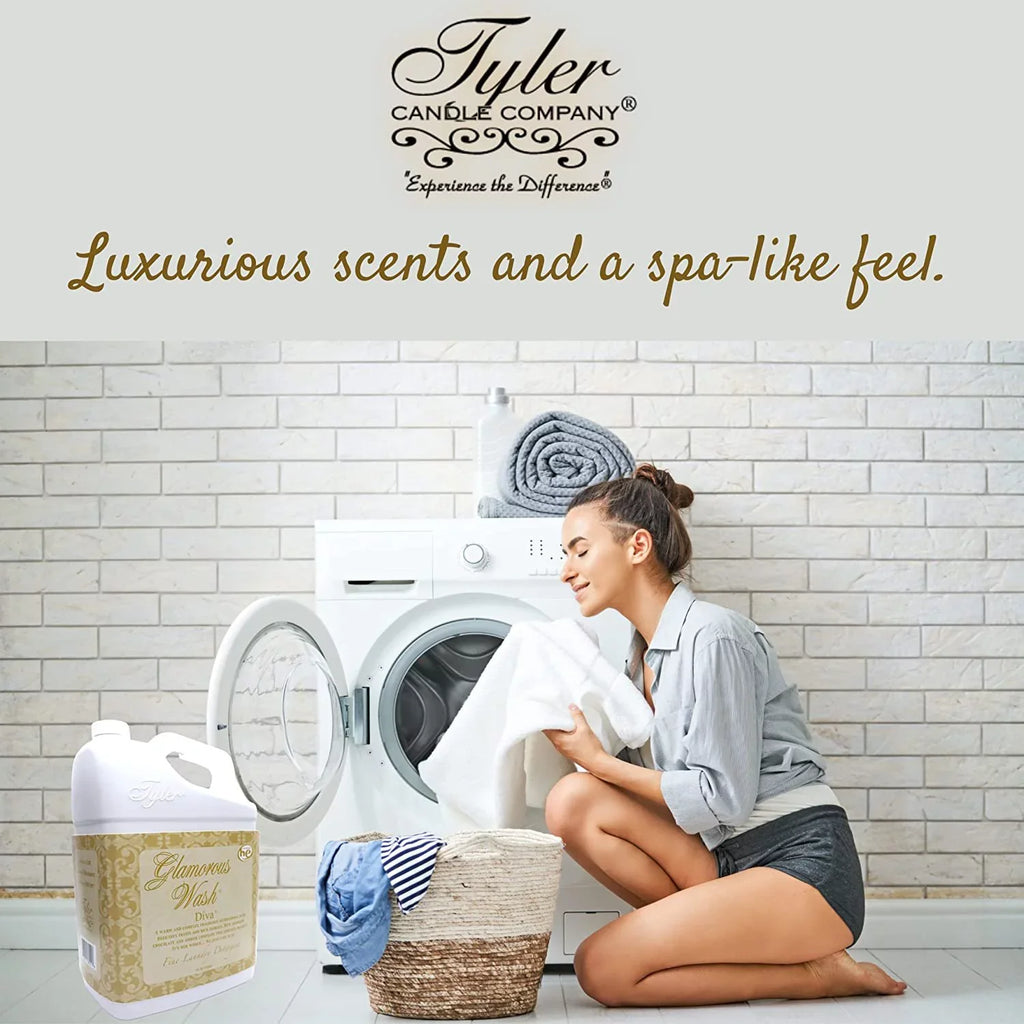 '- Tyler Liquid Machine for Clothing Designed 3.78L Glamorous - Company Liquid Wash Laundry - Hand Diva Fine Laundry Container and Detergent Candle 1Gal Detergent Washable