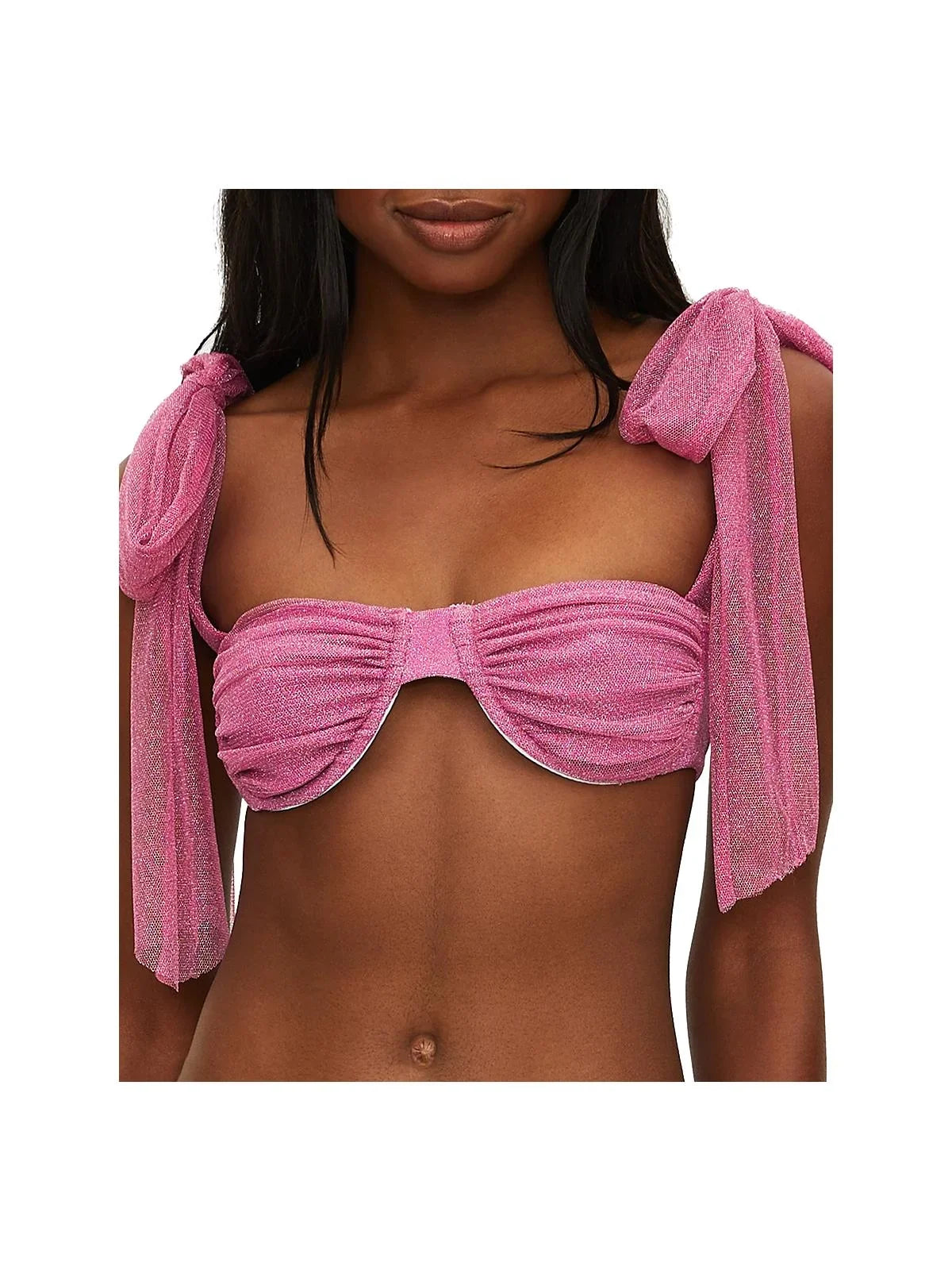 Riot Swim Beach Top top Bikini Womens Drea Nylon Metallic