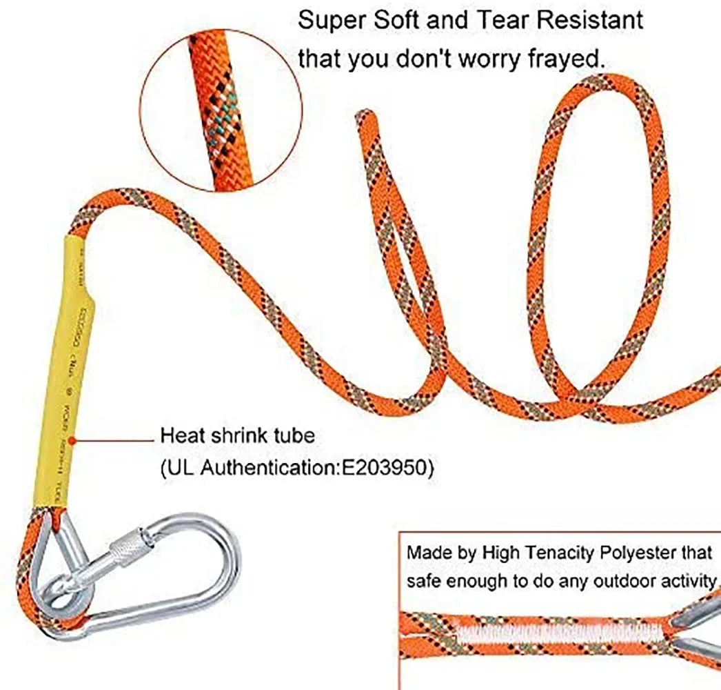 Escape 50M(160ft) Rope Climbing Rope Rock Parachute Outdoor Static for Climbing Equipment Rope Ice X Fire XBEN Climbing Rescue