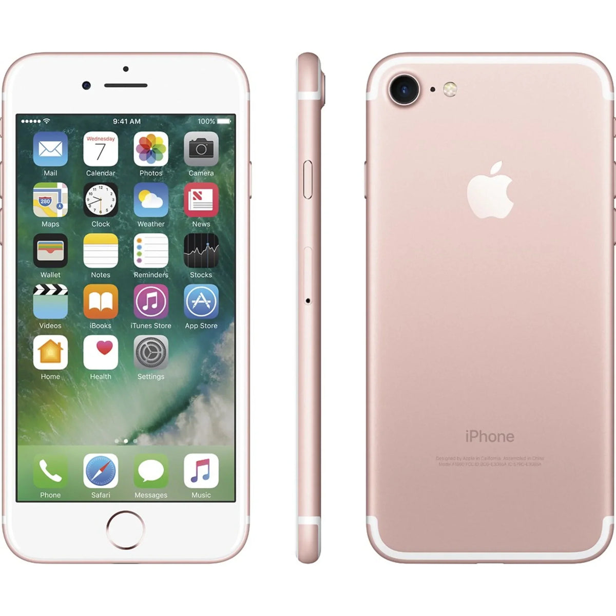 iPhone Restored GSM Unlocked (: Fair) Gold Smartphone Rose 12MP Quad-Core 4G Apple 128GB LTE - Camera (Refurbished) 7 w/