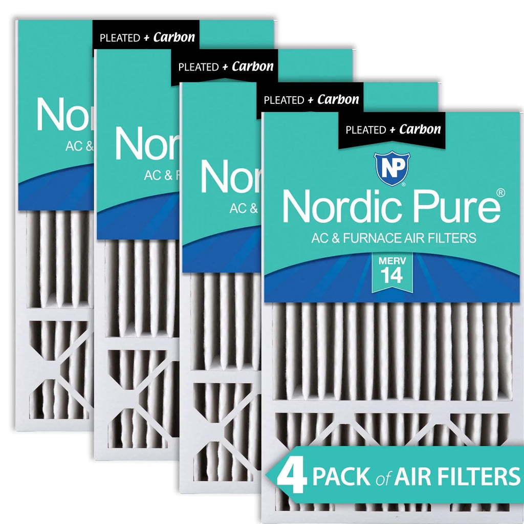 Carbon Replacement (4 16x25x5 3/8) MERV Honeywell 14 Plus Air Filters 4 Pack