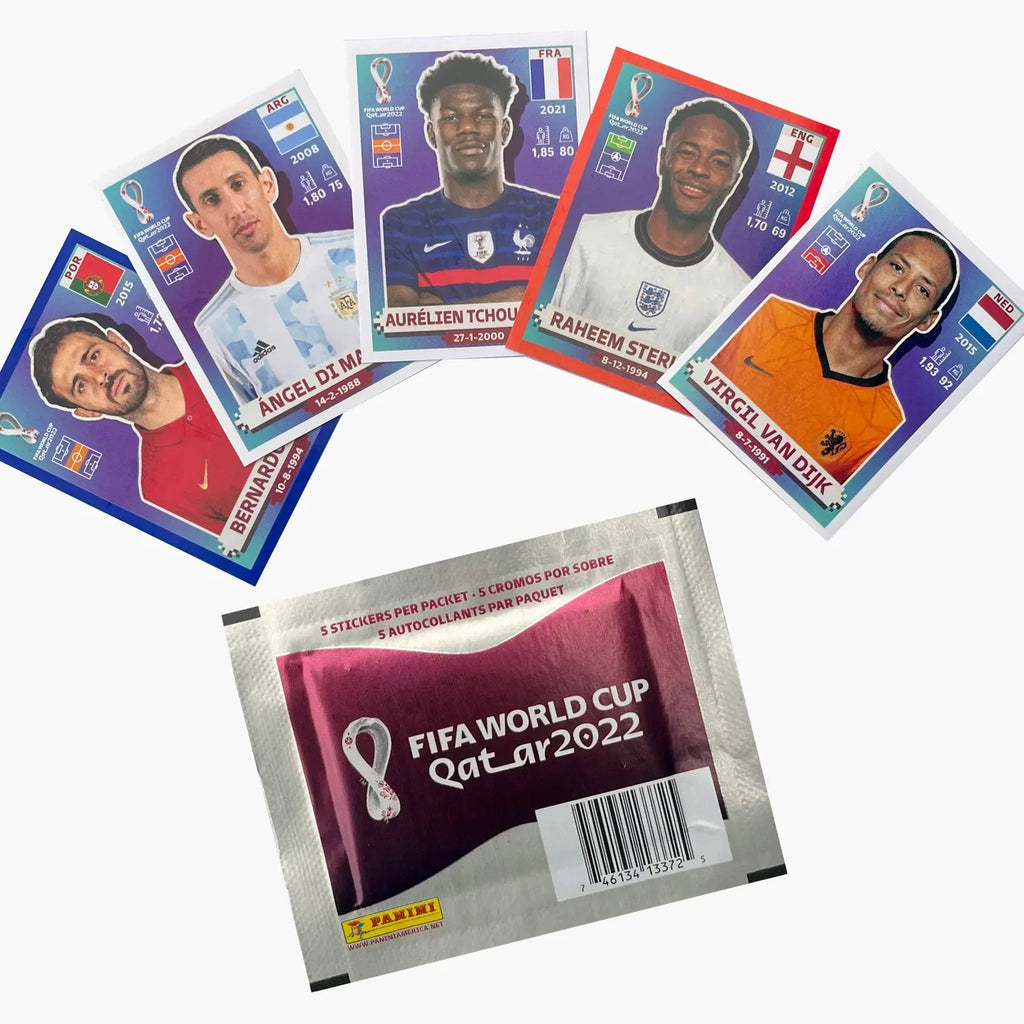 5 Cover) World Sticker Panini Included Cup With Album Fifa 2022 (Soft Qatar Pack