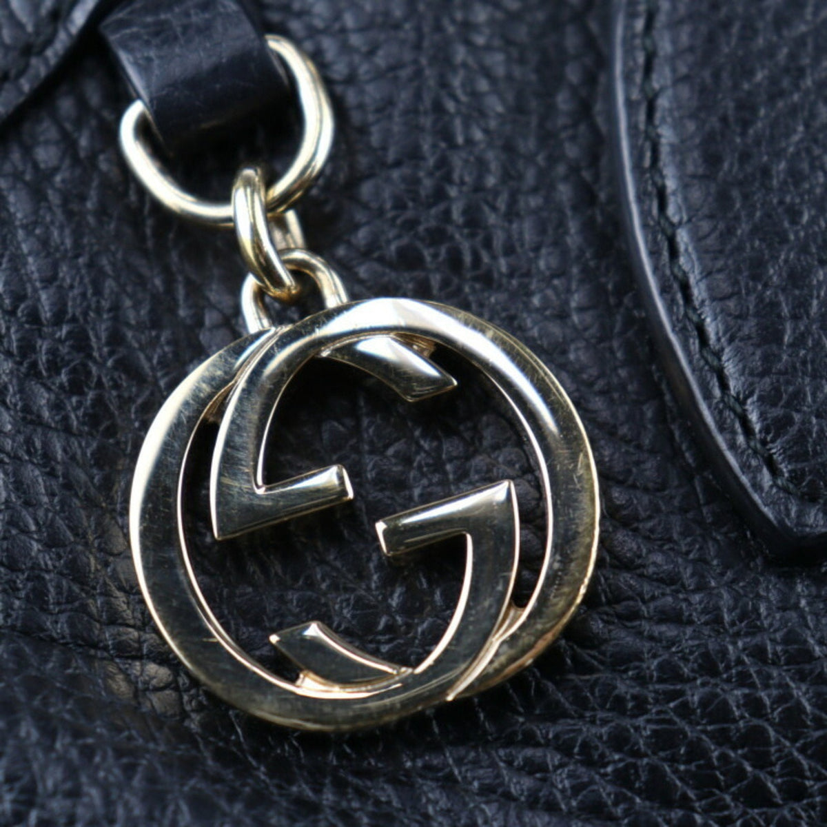 Leather Handbag Bag GUCCI (Good) Pre-Owned G Interlocking 2WAY Hardware Shoulder Gold 449651 Gucci Tote