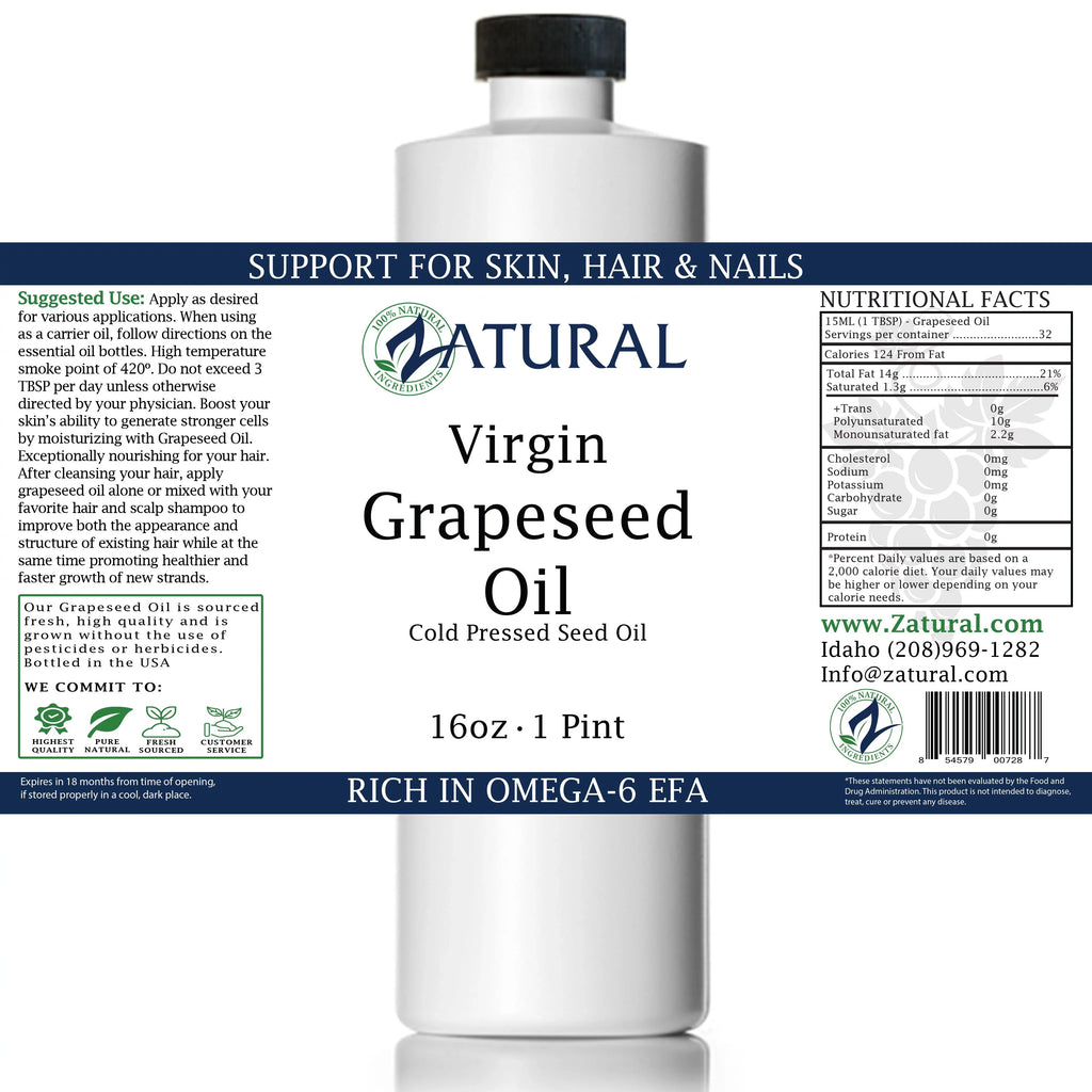 100% Grape Pure Virgin, Seed GrapeSeed Undiluted, Oil Ounce Pressed, Oil-Cold Gallon)) (1 (128