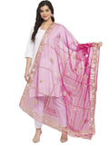 Chunni, Wrap Floral Scarf eloria Stole, Ethnic Magenta Dupatta, Indian Woman's Shawl
