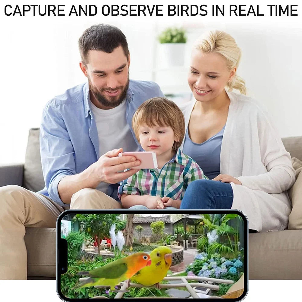 for Detection, Motion 128G Bird moobody Real-time Camera IP65 AI Notification, Bird Bird Enthusiasts Cards Auto Smart Identify Capture Waterproof WIFI Video, Watching TF Bird Species, 1080P Feeder
