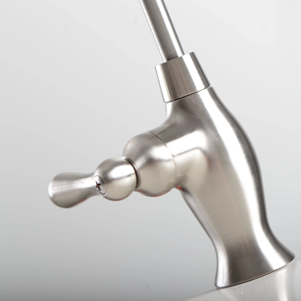 Brushed Non-Air Ceramic Nickel Euro-style Faucet Gap Disk NSF Long-reach -