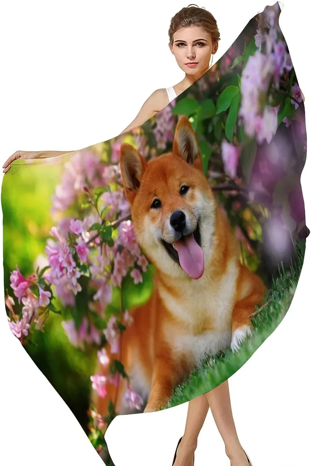 Dog Women In for Wrap Long Girls Scarves Flowers Silk Lightweight Shawl Hyjoy Neck Lying Scarf