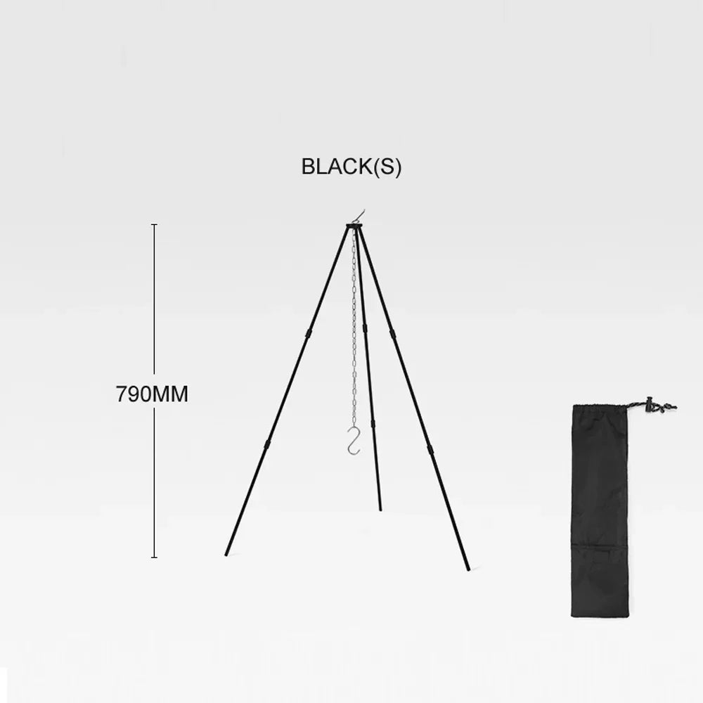 Picnic Aluminum Alloy Folding Stand BBQ Campfire Bracket Tripod for Rack Bonfire Detachable Pot Arealer Portable Hung Camping