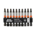 Torx in. 10 - Screwdriver Bit of Impact - Pack 2 T20 Industrial Bit Clip Recyclable