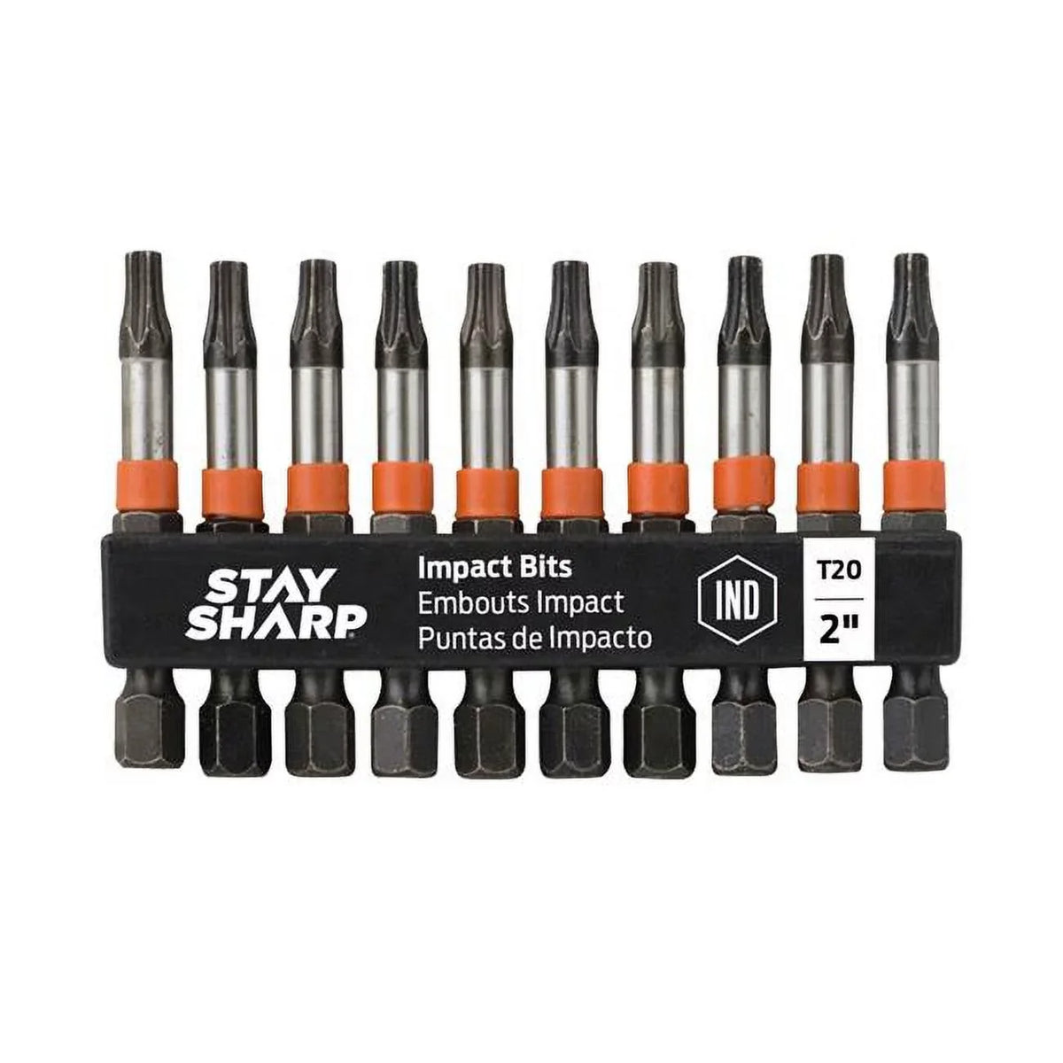 Torx in. 10 - Screwdriver Bit of Impact - Pack 2 T20 Industrial Bit Clip Recyclable