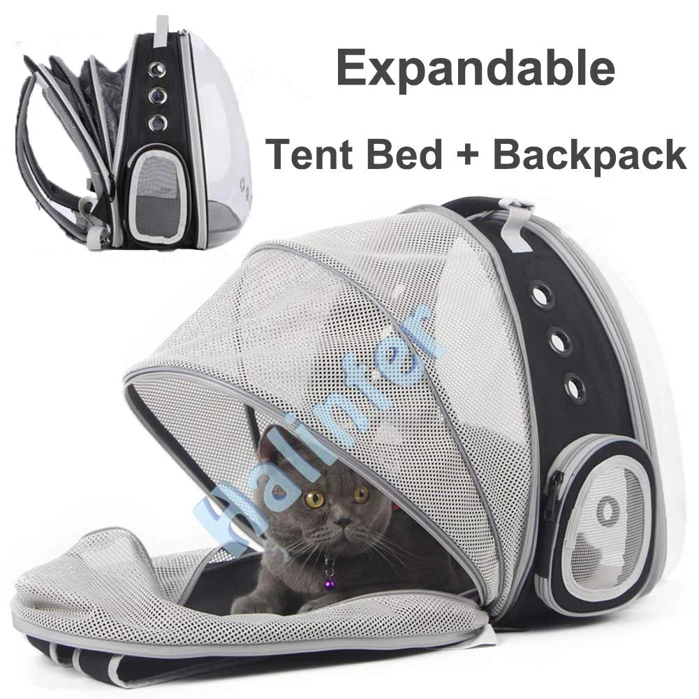 up Back Expandable Extension Carrier Capsule Space 12 Backpack, Small Pounds Cat Dog for to Bubble Pet and Transparent Kitten