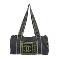 (Fair) Travel Nylon Bag Shoulder Sport Cylindrical Canvas Line Chanel Pre-Owned 10 Boston CHANEL Green Cocomark Khaki Series Round