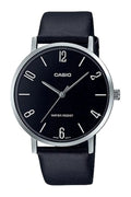 WATCH BAND LEATHER MTP-VT01L-1B2 CASIO BLACK GENERAL MEN