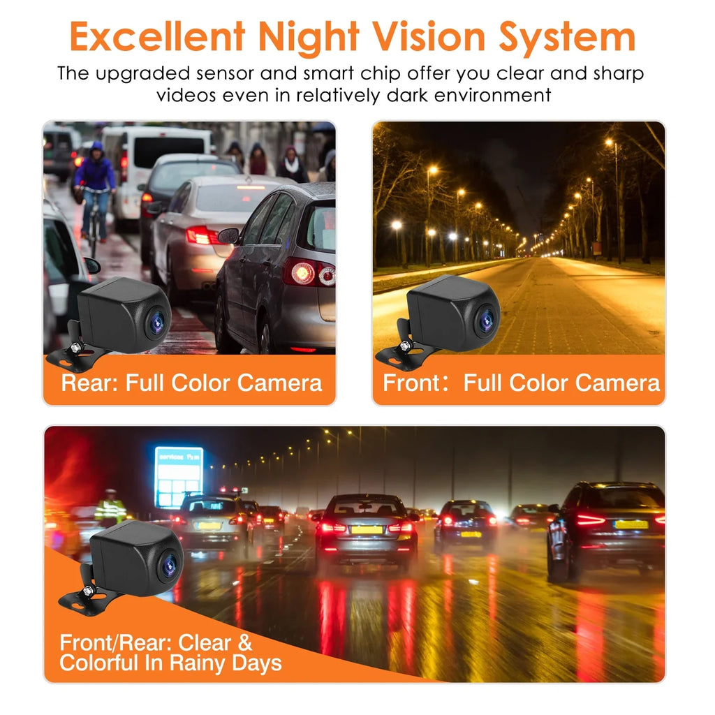 170° DVR Night Monitor Vision, Angle Car Dual Recorder G-Sensor, with Lens Camera Parking 4K Cam HD Dash iMounTEK