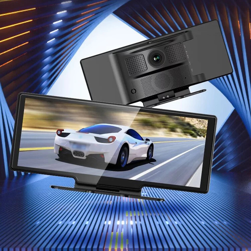 Driving Parking Auto Calling WiFi 10.26 Monitor Recorder Camera Touchscreen Inch Recording Loop Hands-Free Built-in Support Eccomum G-Sensor & Carplay Rear DVR Dash for Android with 4K Front