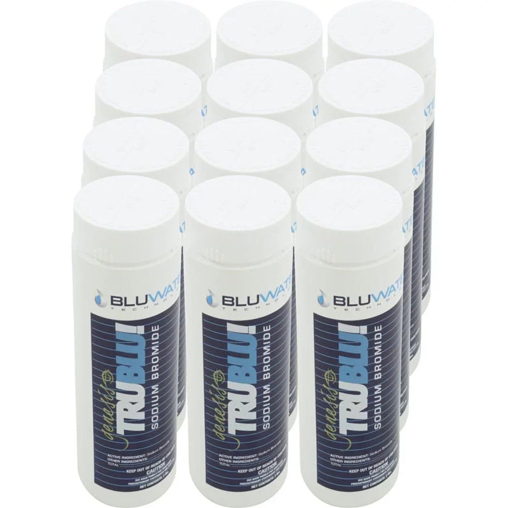 Sodium Genesis, Generator, Case 12 of Cleaners Brand Bluwater 2lb Automatic Pool Bromide Bottle,