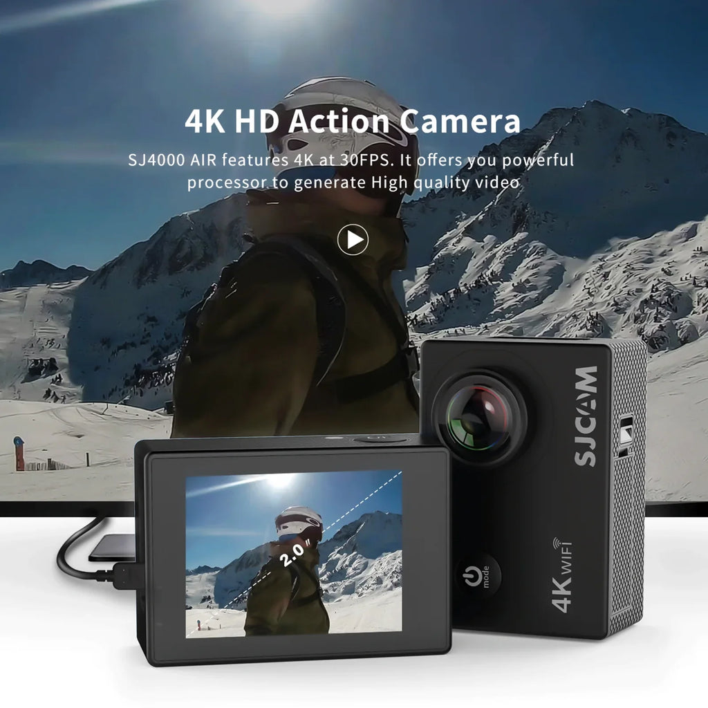 SJ4000AIR with WiFi Share 16MP , moobody 2,inch IPS Camera Photos Adventures and Screen! Your 4K with Sports