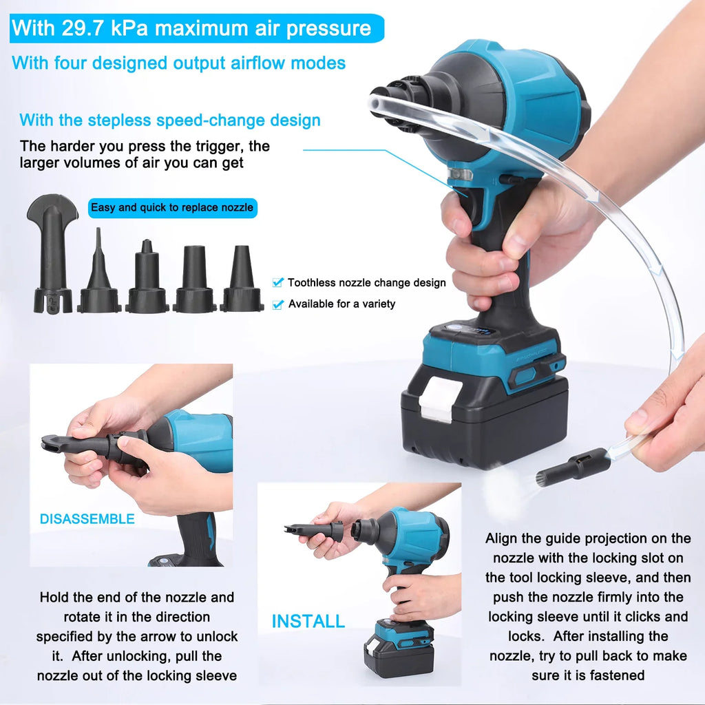 for Narrow-space Air Dust Cleaning. Effective Rechargeable Electric Blowing Inflator Cordless and - Dust moobody Machine