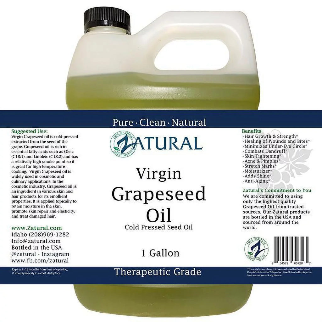 100% Grape Pure Virgin, Seed GrapeSeed Undiluted, Oil Ounce Pressed, Oil-Cold Gallon)) (1 (128