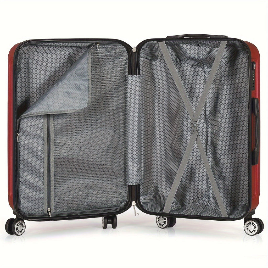 Trip, Travel With Spinner Wheels Cases Shell Hard For Outdoor Luggage Red Minimalist