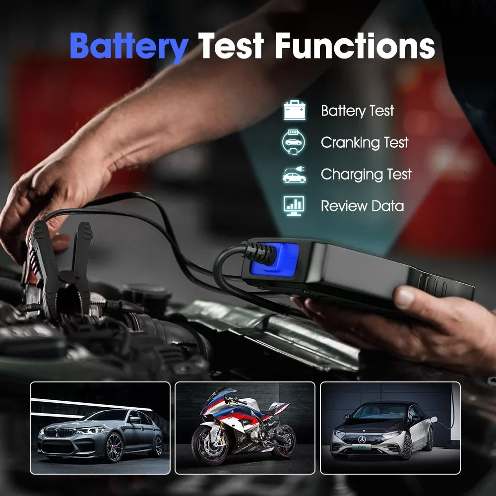 Test Automotive in 1 Scanner OBD2 Battery Full OBD2 Diagnostic Test AUTOPHIX Tool OM129 Battery Charging Function Analyzer Tester 2 Reader OBD Engine 12V Scanner EOBD Automotive Code PRO Cranking Auto