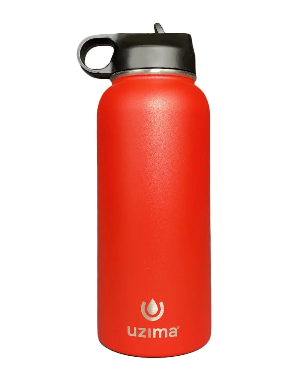 Camping, Steel Z-Source Water Bottle the Exterior Double-Walled Uzima Purification Backpacking, Filtered .(Red) Travel. Go. Capacity 32oz Hiking, Stainless for on Large Water with and -