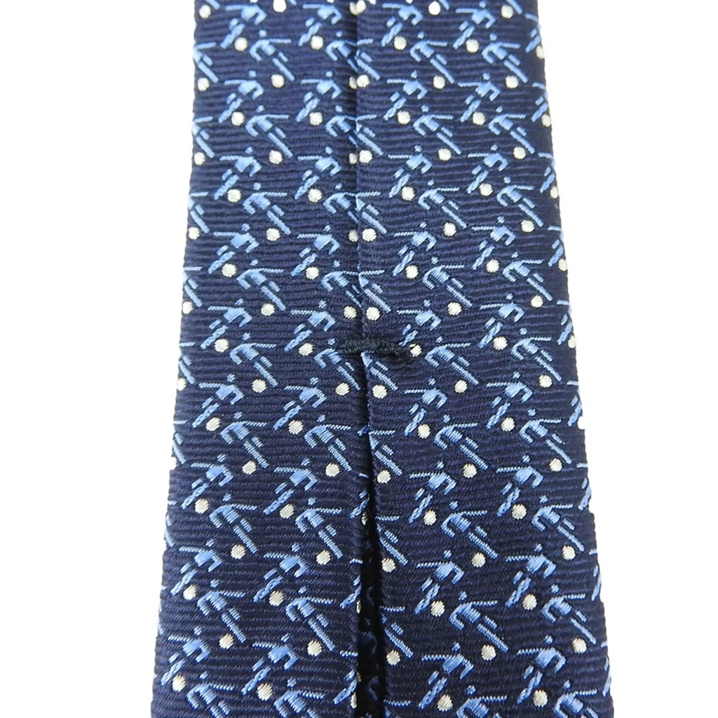(Good) Necktie Pre-Owned Navy Blue Silk BVLGARI Men's