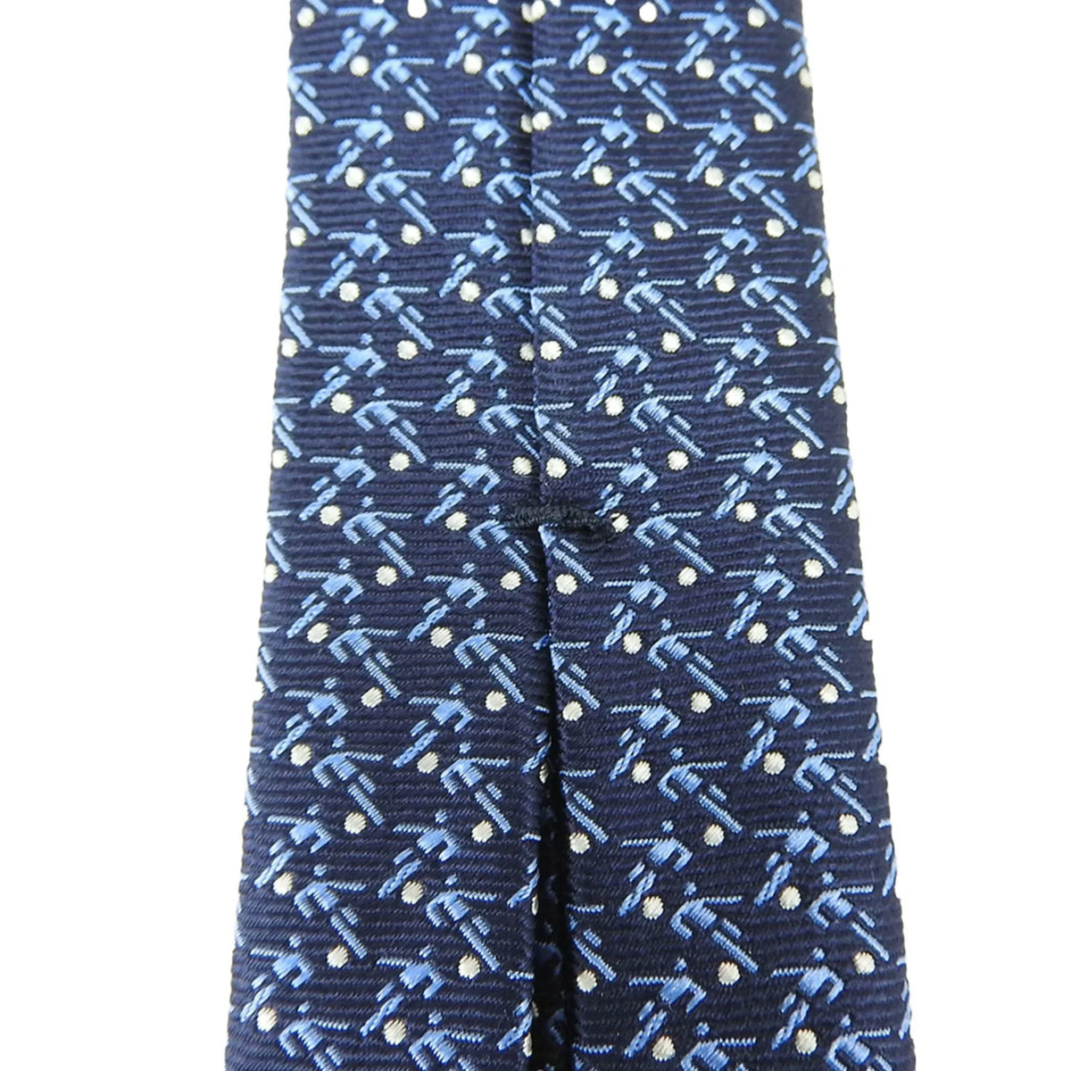 (Good) Necktie Pre-Owned Navy Blue Silk BVLGARI Men's