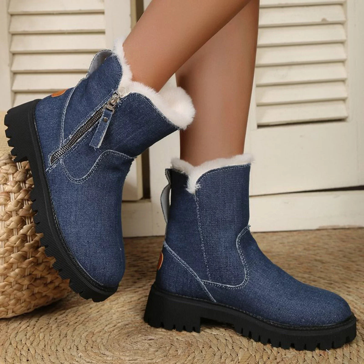 In Winter For Winter Insulation Booties And New Shoes Shoes Snow Length Cotton Women Boots for Mid Women Integrated Plush Winter Ankle Boots And Leather Snow Thick