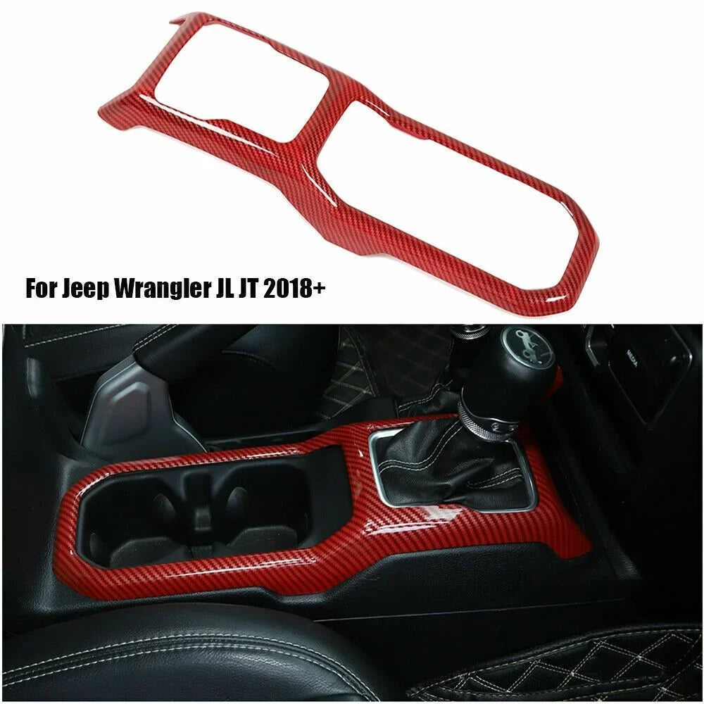Jeep Gear Panel Cover Trim For Cup Holder Carbon Shift Red Teledu Wrangler Parts