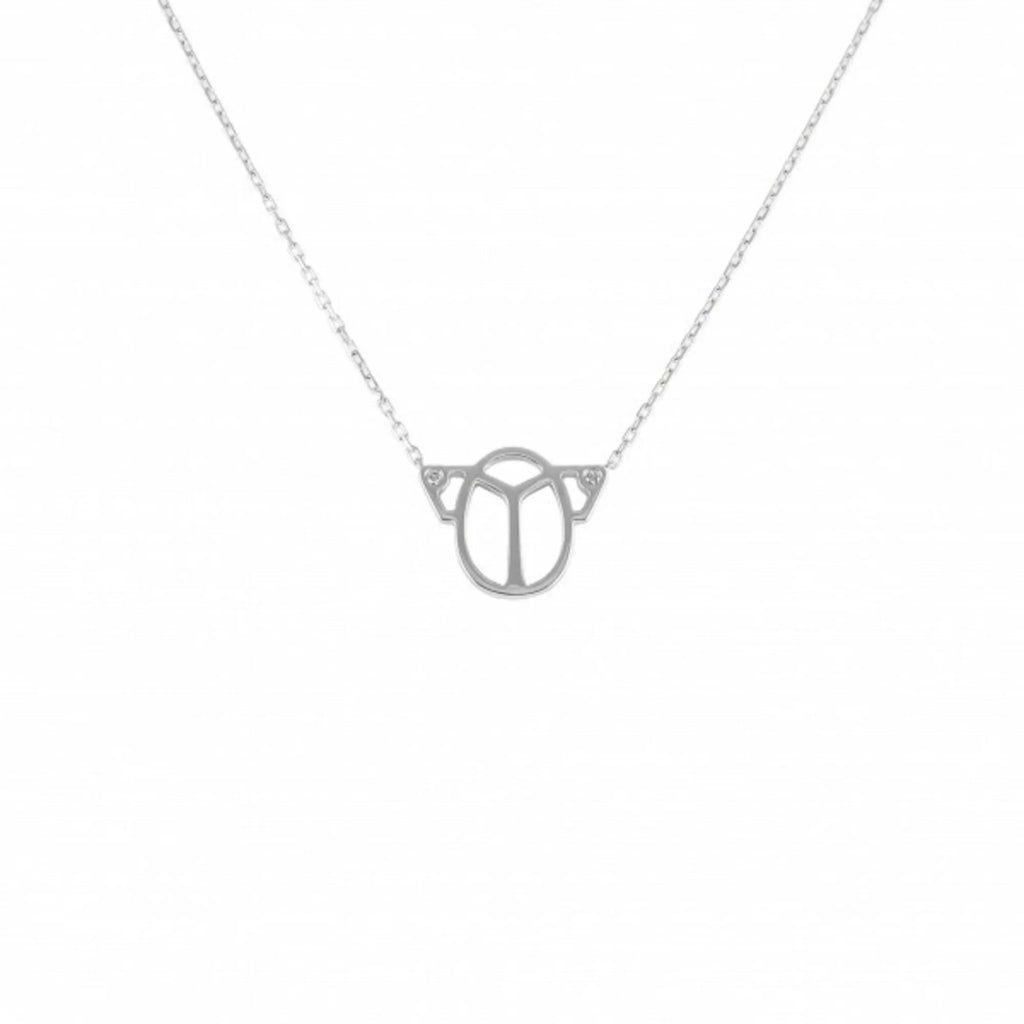 Cartier gold 2PD Necklace/Pendant White K18WG (Good) Pre-Owned Scarab
