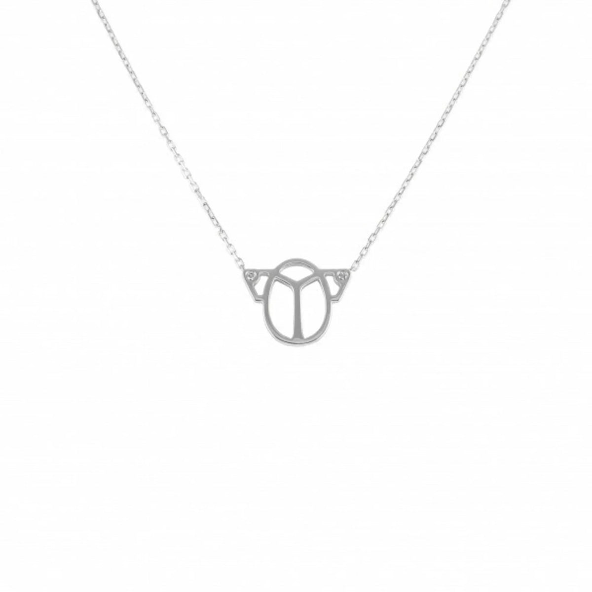 Cartier gold 2PD Necklace/Pendant White K18WG (Good) Pre-Owned Scarab