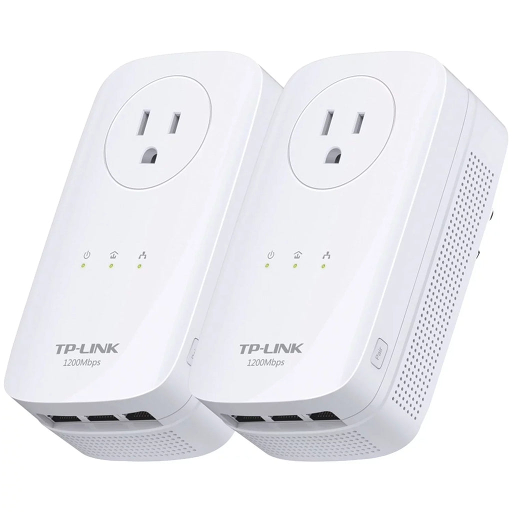 Gigabit Link Through Home Pass Power TP Line AV1200 3 Adapter Starter Kit Port