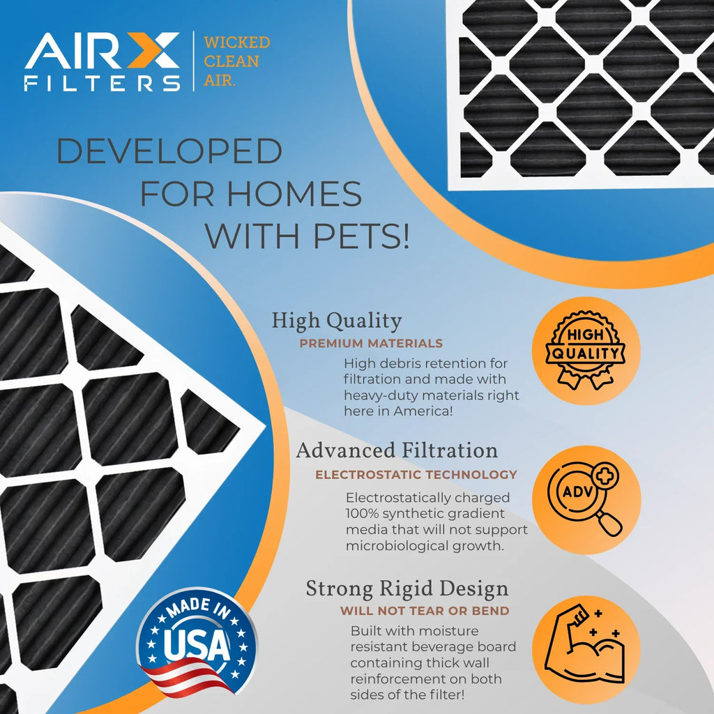 & FPR MERV MPR 12x30x1 Furnace 8 12x30x1 HVAC Carbon Comparable AIR. Made USA Eliminator Filter to Filters 6 5 Pack FILTERS Air WICKED AIRX Odor AC Filter 700 CLEAN by Premium