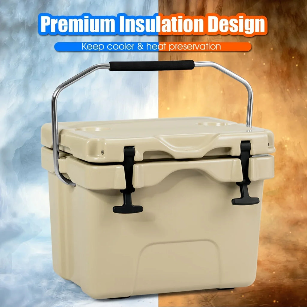 Leak-Proof Ideal for - Cooler Keeps COSTWAY & Camping Outdoor Durable 24 Chest, - Chilled Picnics Cans 16-Quart Ice