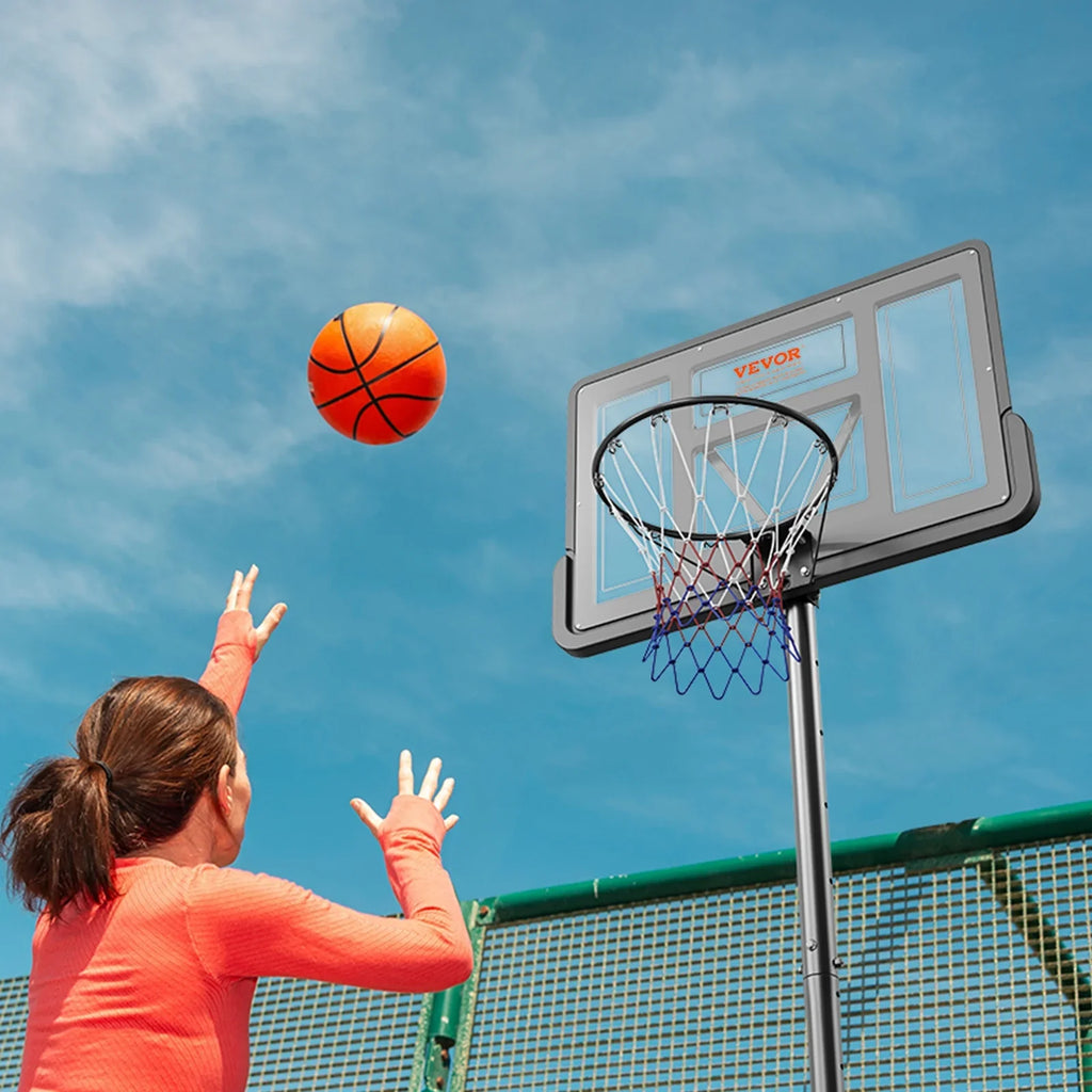 for 4-10ft Junior Outdoor Shatterproof Basketball System Wheels 44" SKYSHALO and Portable Backboard Height, Adjustable Indoor Youth Basketball w/ Hoop Hoop Teenagers Stand Goal