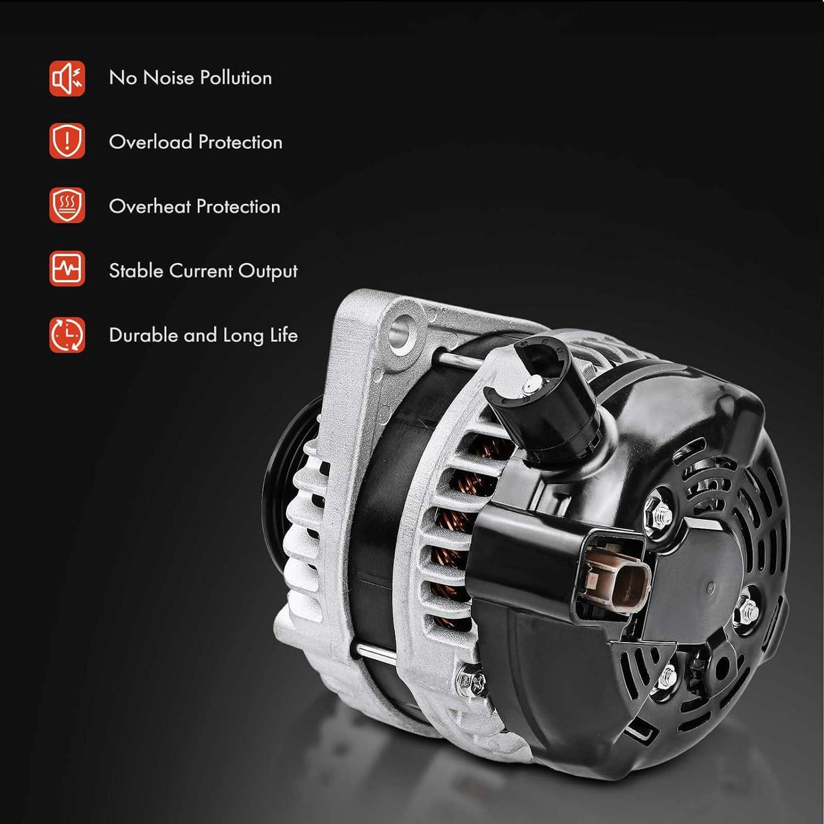 Replace# V6 2012-2015, Honda with 2011-2013, Pulley, Compatible Alternator 3.5L, 12V A-Premium CW 130Amp Ridgeline 2012-2014, 6-Groove Pilot 31100-RV0-A01 Odyssey