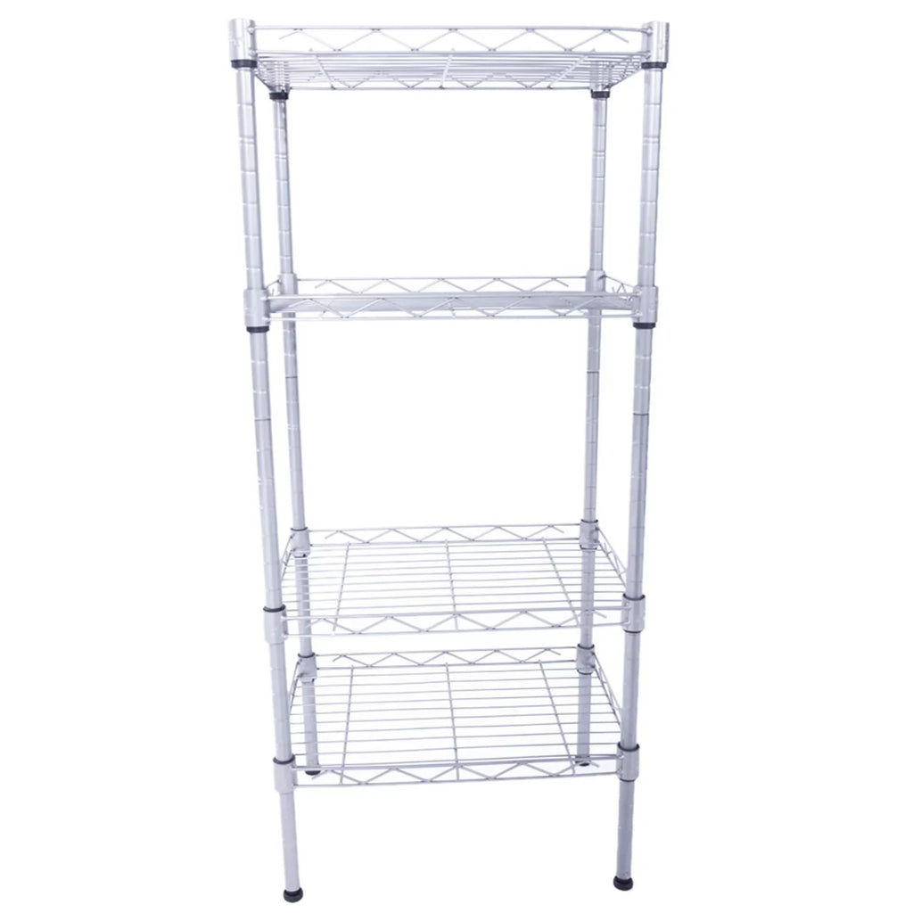 Unit for Organization Shelving Adjustable Kitchen 9.84 Closet Rack 31.5H) (Silver, CAIHONG 13.77L Bathroom Storage Perfect Organizer Wx Laundry Metal Pantry x Wire 4-Tier