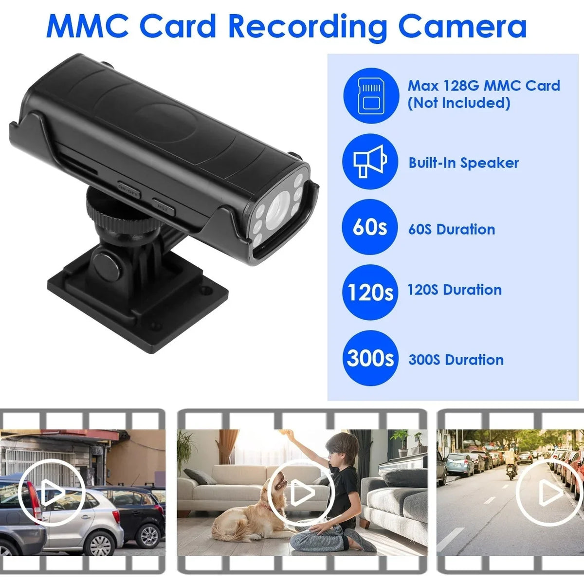Vehicle Reverse Camera Camera Flexible Night Camera Guide Base Backup Vision Hitch Wireless with Rechargeable Adhesive