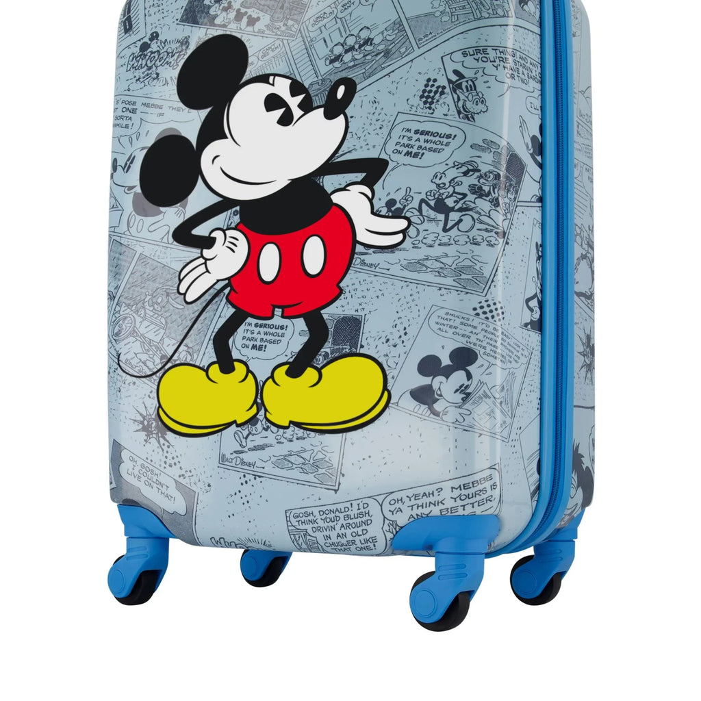 21 Inch Luggage, Disney Mouse Blue Wheels, On Suitcase with Rolling Mickey Carry Kids Spinner Hardshell