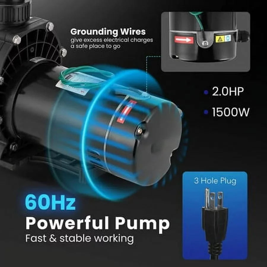 Motor Pump Filter Pool In/Above Swimming w/Strainer 2.0HP Ground 7080GPH